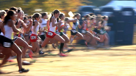 Photograph of the University High School cross-country team by Robin Hauser Reynolds.