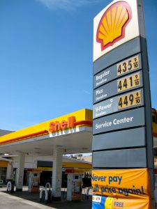 The Shell station and garage at California and Steiner Streets.