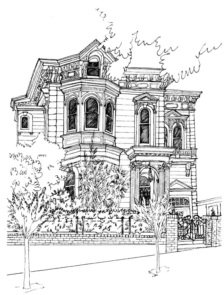 1901 Scott Street | Drawing by Kit Haskell
