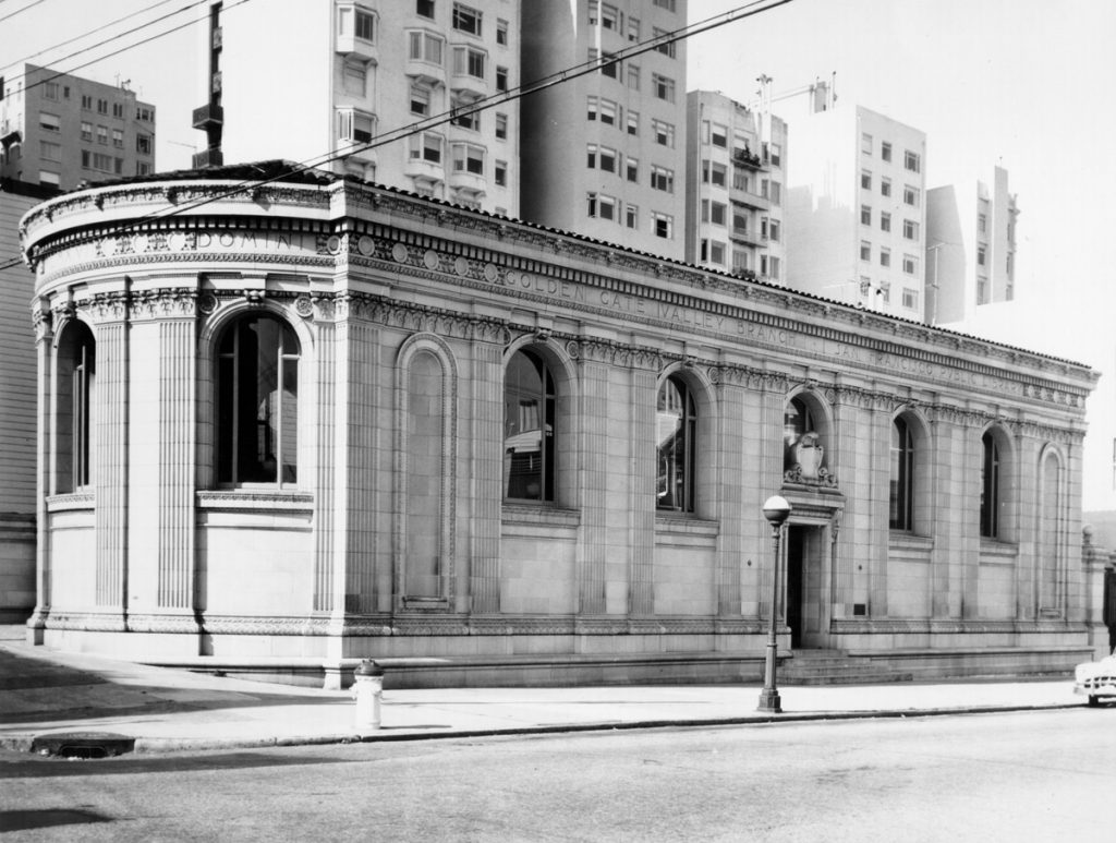 The branch library was built in 1918. San Francisco History Center photograph.