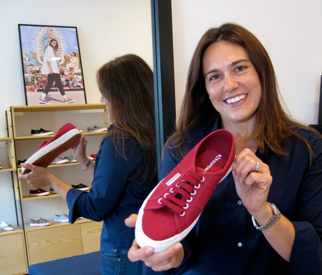 Shop owner Claudia Volpi says Superga is a perfect fit for San Francisco's casual vibe.