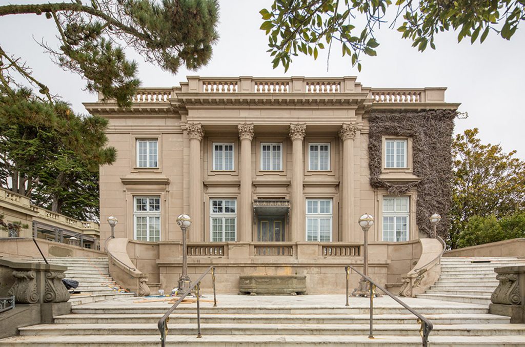 The 14-bedroom chateau at 3800 Washington Street sold in a foreclosure sale.