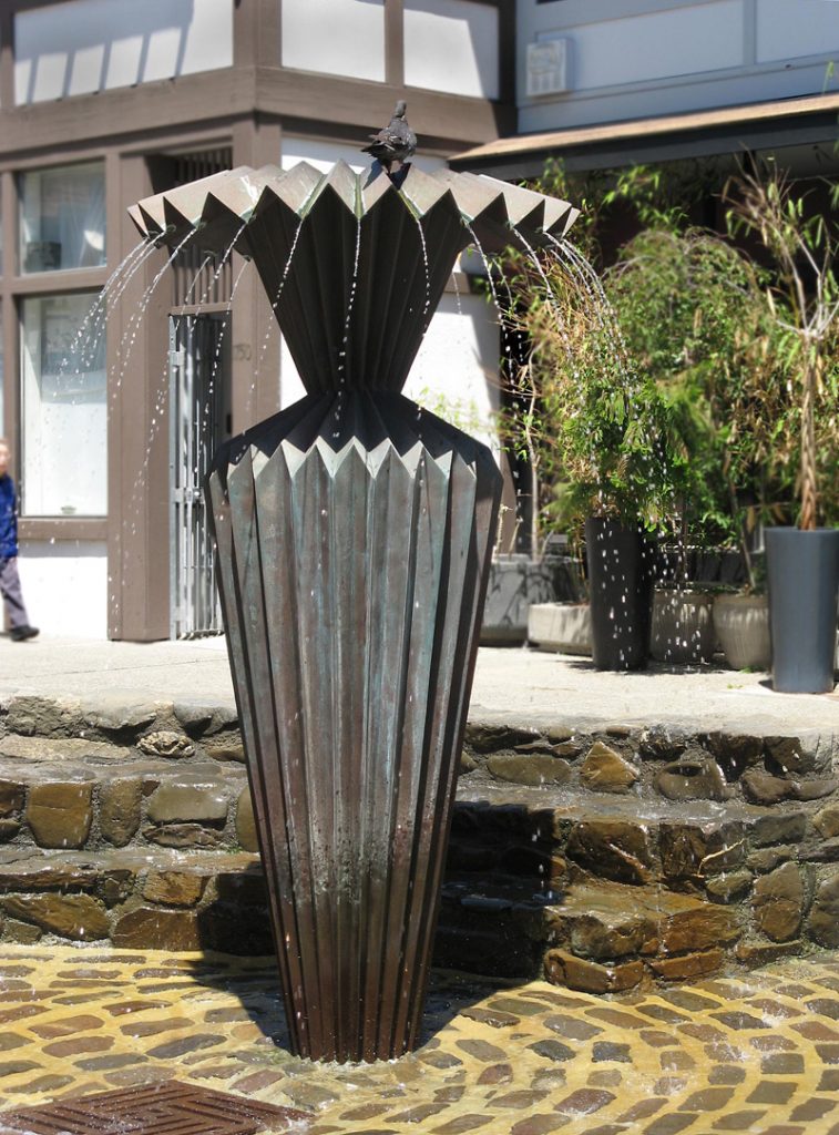 One of Ruth Asawa's origami fountains in Japantown when the water flowed.