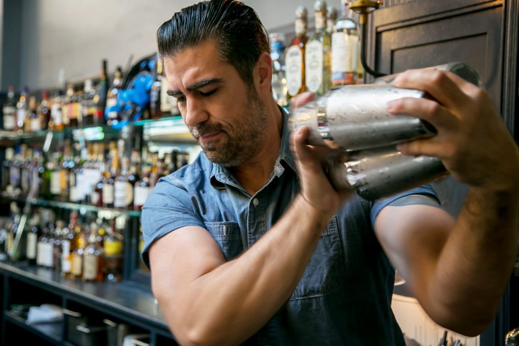 Bar manager Brian Nelson is a pro drinkmaker who seems always to be on duty.