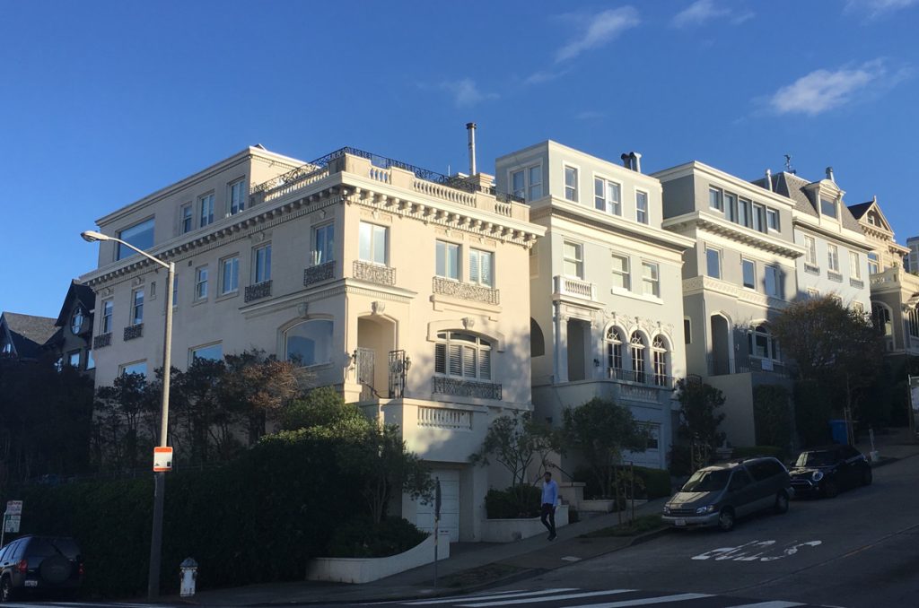 E.E. Young designed the homes at Divisadero and Green, now with added third floors