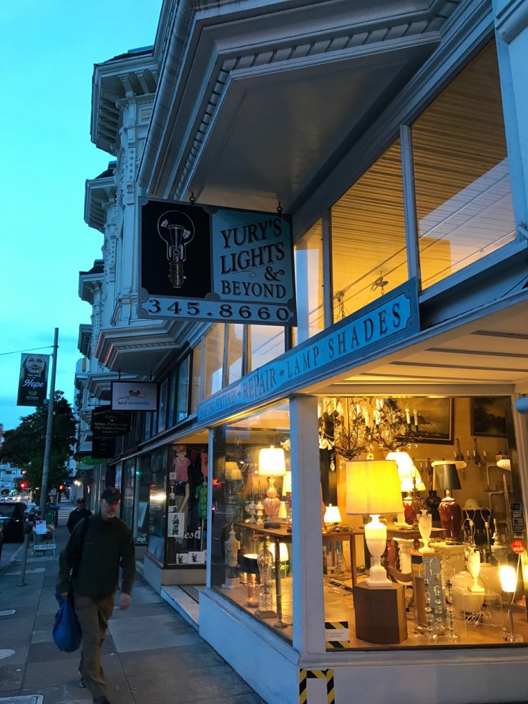Yury’s Lights & Beyond offers up a warm evening glow of light at 1849 Divisadero.