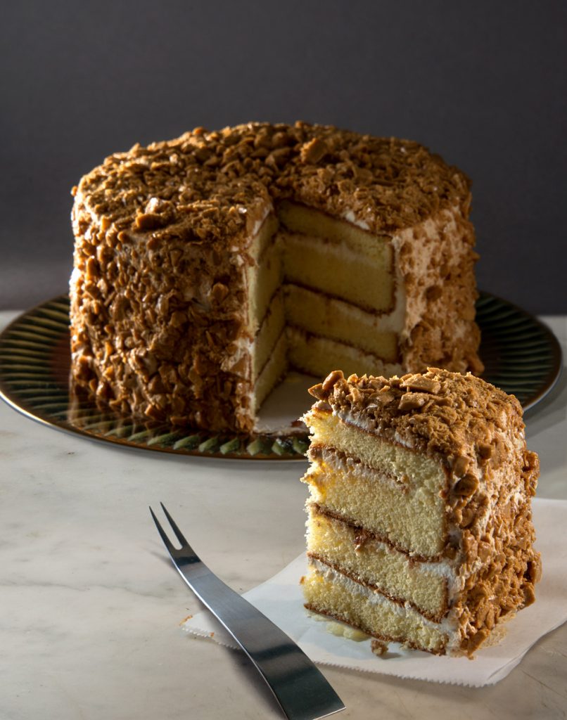 Photographs of the legendary Coffee Crunch Cake by Frank Wing